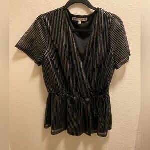 Black Sequin Gypsies & Moondust Peplum Top.